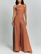 Helena™ | Brun Halter Jumpsuit