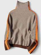 Harriet | Cosy Chevron Knit High Neck Winter Jumper