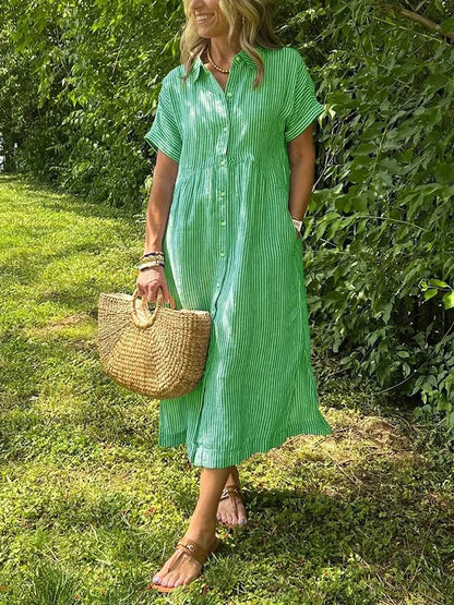 Wilma™ | Randig skjortklänning med tidlös elegans