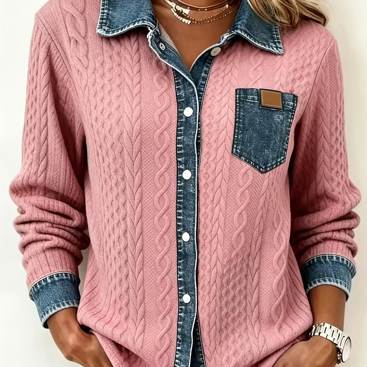 Cozy Denim Knit Cardigan
