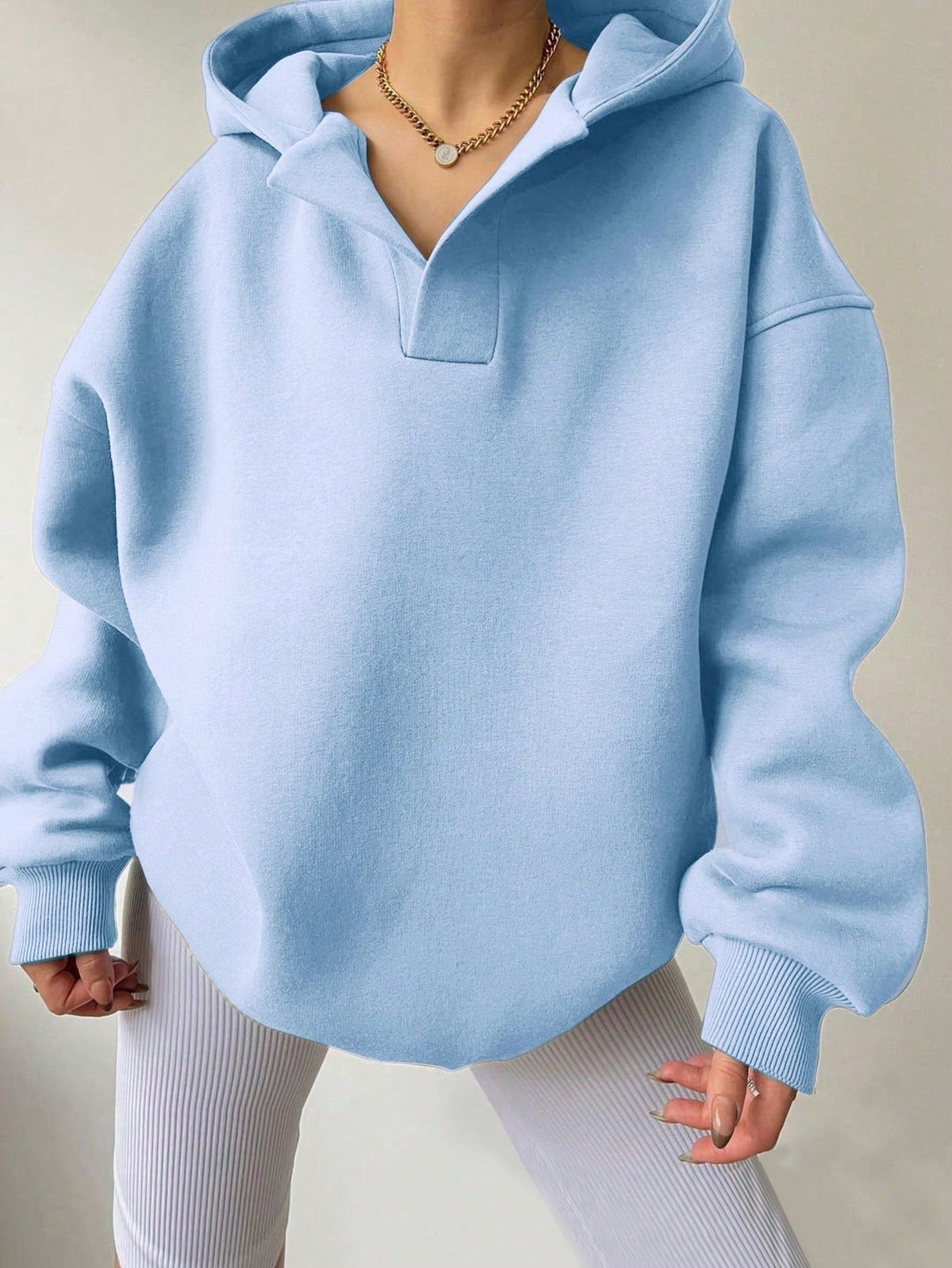 Harlow | Women's Oversized Collared V-Neck Hoodie