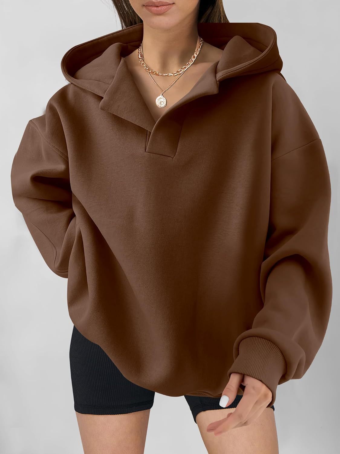 Harlow | Women's Oversized Collared V-Neck Hoodie