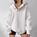 Harlow | Women's Oversized Collared V-Neck Hoodie