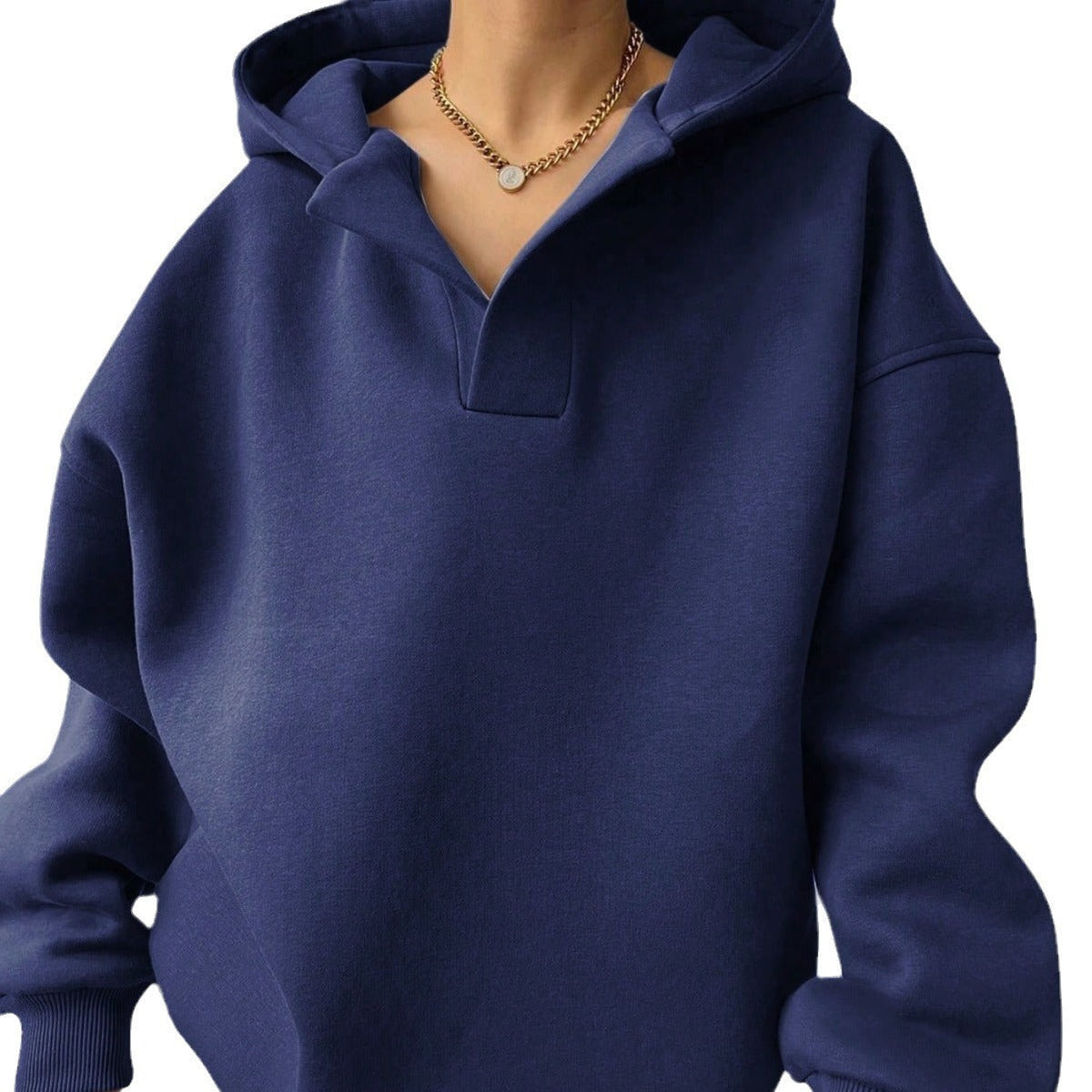 Harlow | Women's Oversized Collared V-Neck Hoodie