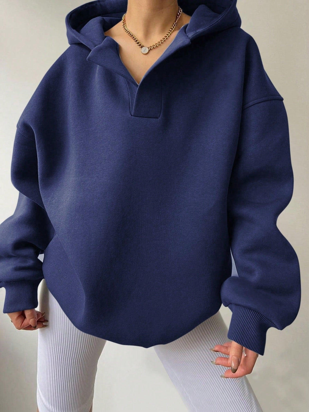 Harlow | Women's Oversized Collared V-Neck Hoodie