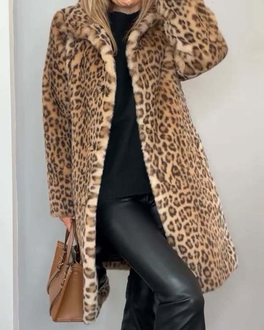 Lisbet™ | Lång mjuk kappa med leopardmönster