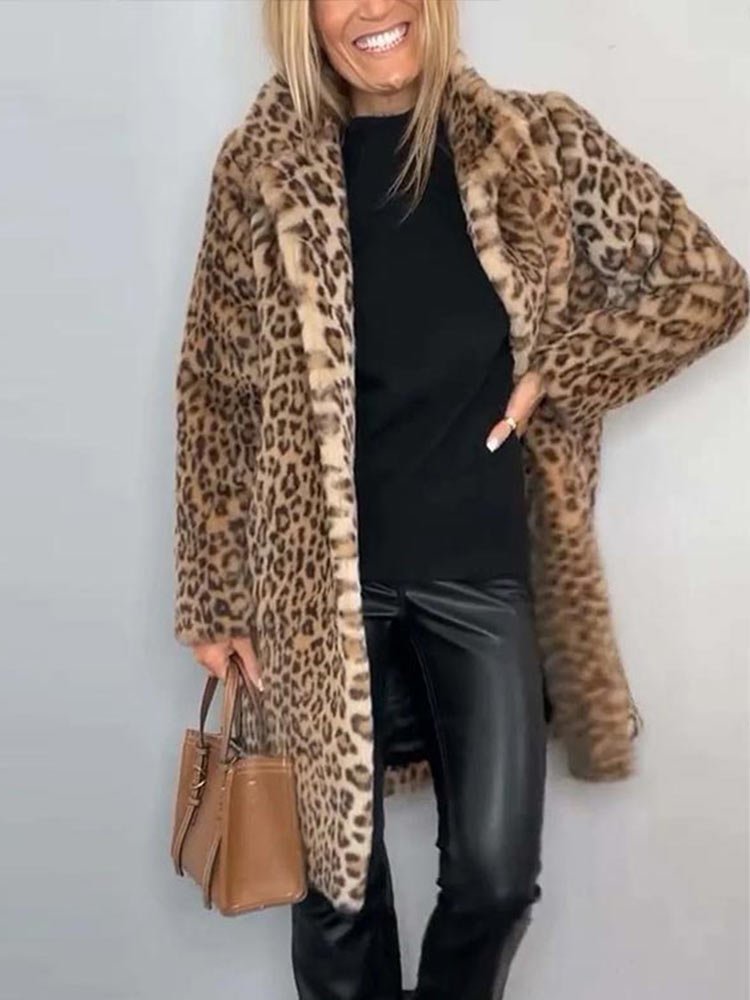 Lisbet™ | Lång mjuk kappa med leopardmönster