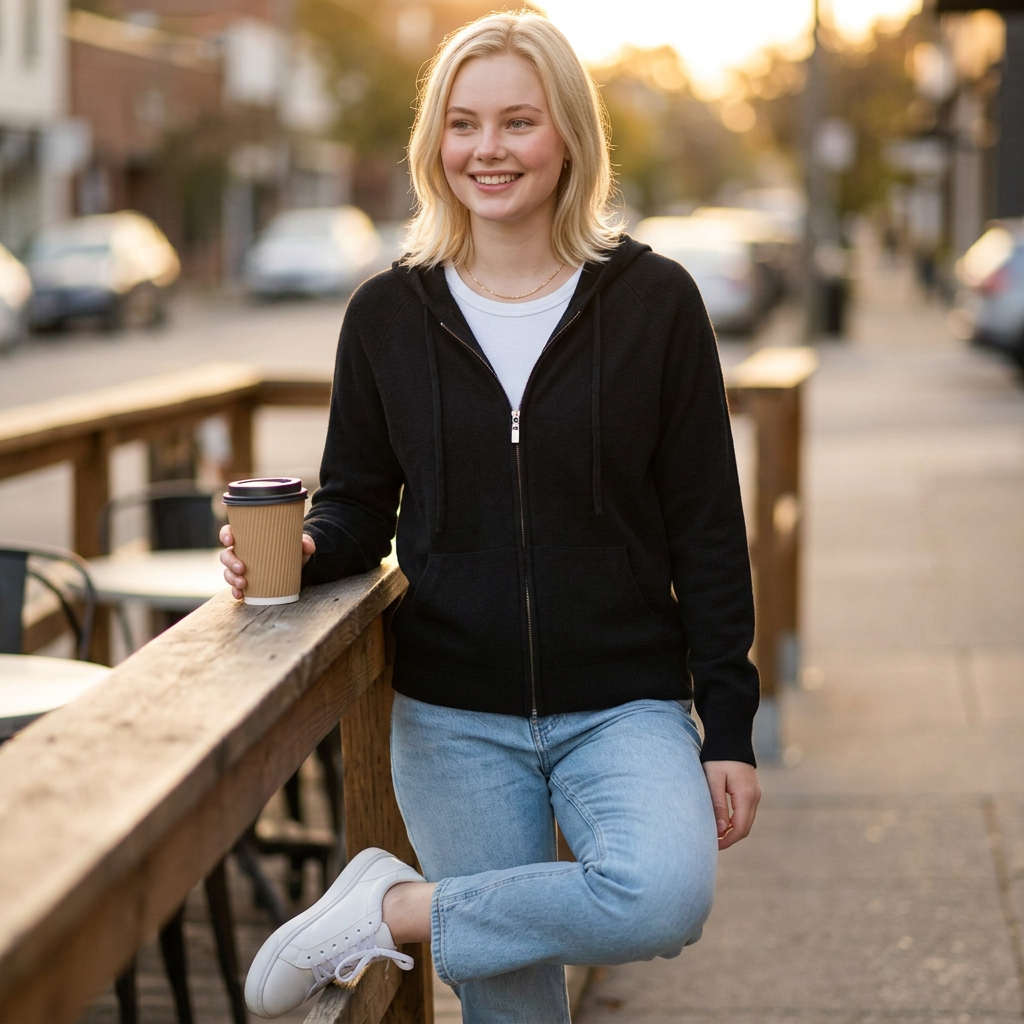 Women's Merino Wool Full-Zip Hoodie