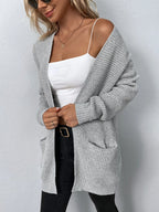 Nancy - Chunky Knit Pocket Women's Cardigan